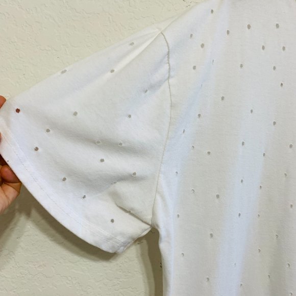 Henry & William New York Womens 3XL White T-Shirt Crew Neck Front Holes - Picture 3 of 12